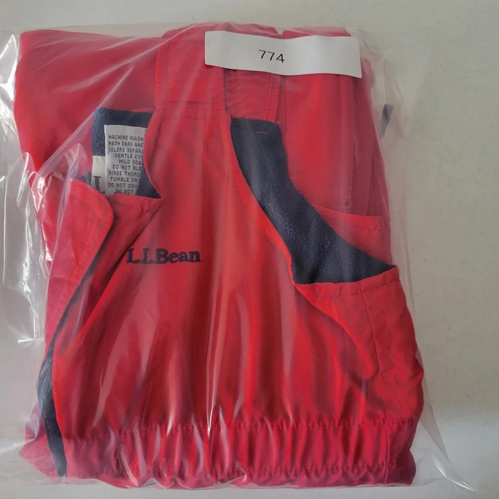 LL Bean Toddler Red Thinsulate Snow Bib Overalls Sz 4T Zip Front & Legs Boy Girl